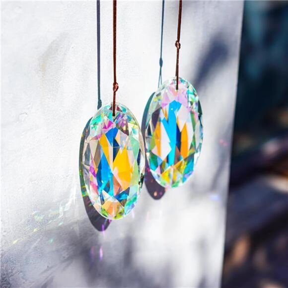 2PCS 89mm/3.5inch Suncatcher Crystal Prism Pendant - Picture 12 of 14